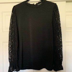 Black Blouse with lace sleeves